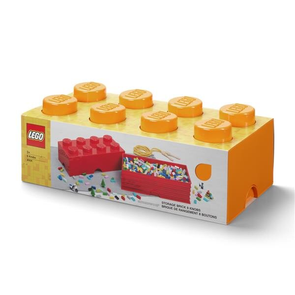 LEGO Storage Brick 2x4 | Bright Orange