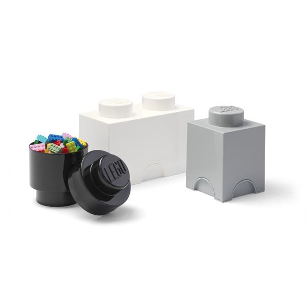 LEGO Storage Brick Multi-Pack 3 Stk. | Schwarz/Grau/Weiß